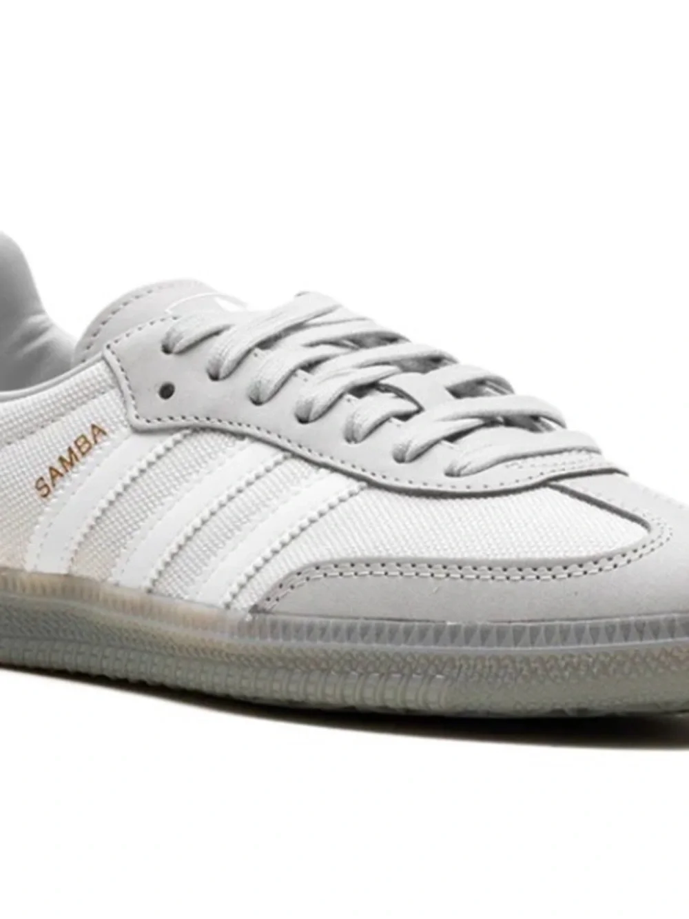 Adidas Samba Men’s 8 Suede & Mesh Sneaker Shoes in Light Gray on Gray